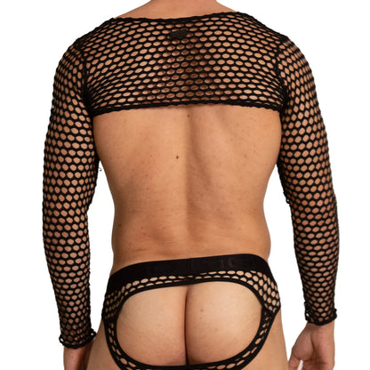 Hole Black Harness back view by Gigo Underwear