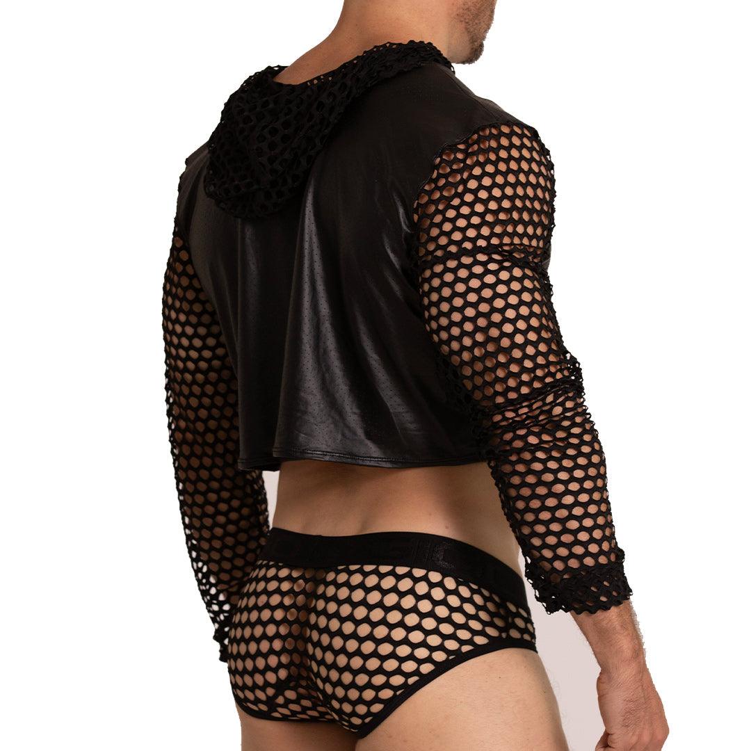 HOLE BLACK HOODY TSHIRT - Gigo Underwear & MensWear