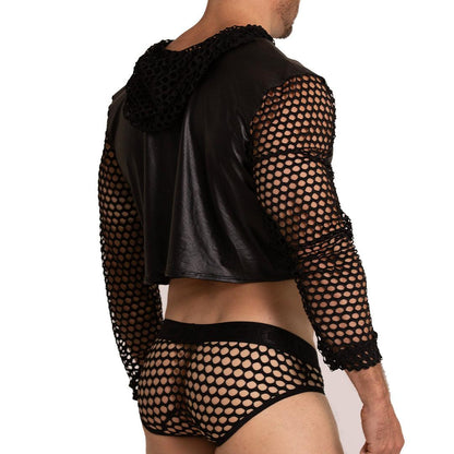 HOLE BLACK HOODY TSHIRT - Gigo Underwear & MensWear