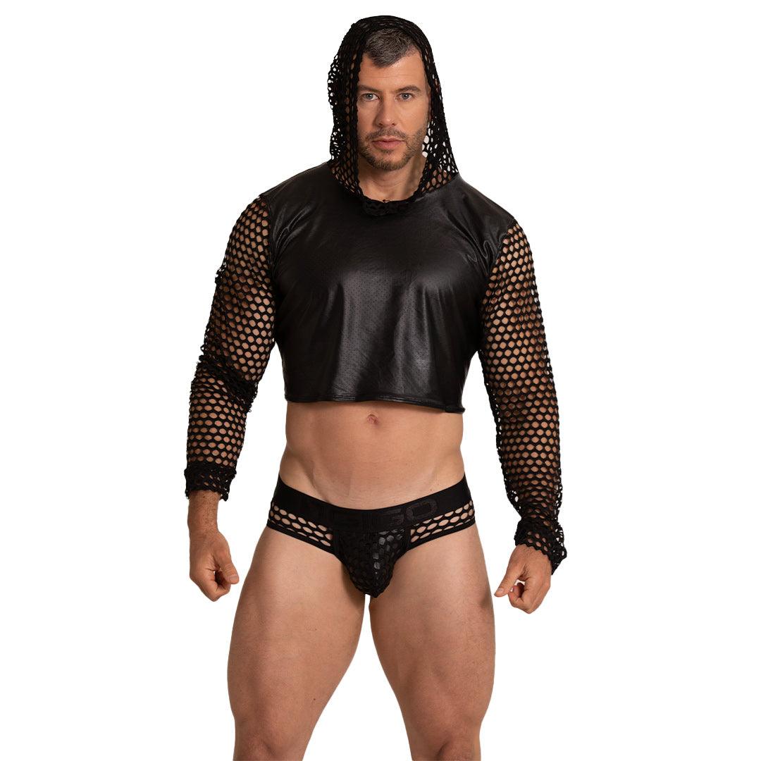 HOLE BLACK HOODY TSHIRT - Gigo Underwear & MensWear