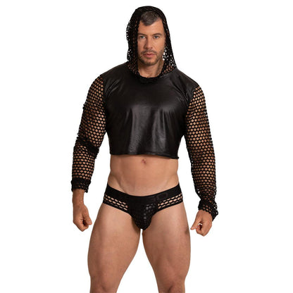 HOLE BLACK HOODY TSHIRT - Gigo Underwear & MensWear