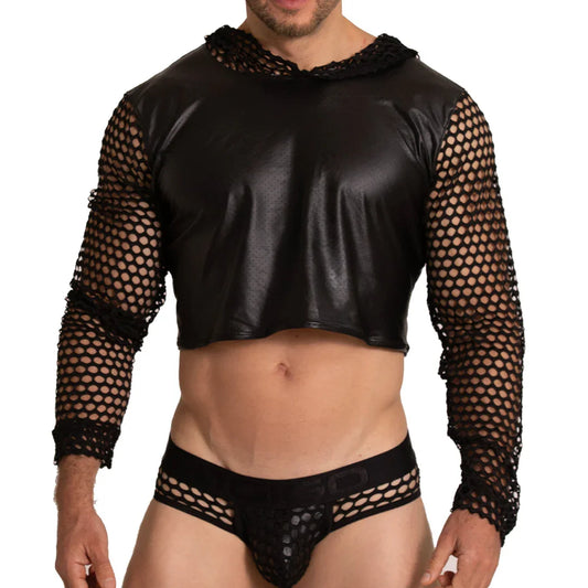 Hole Black Hoody Tshirt by Gigo Underwear