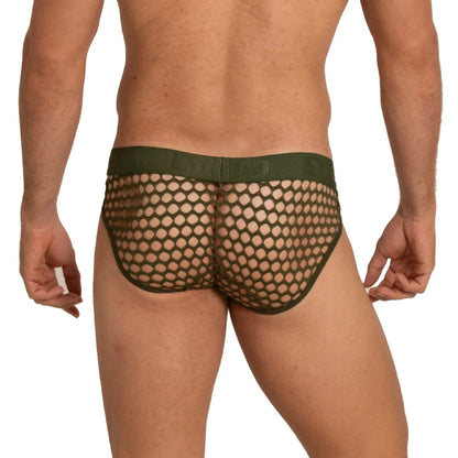 Hole Green Brief on model by Gigo Underwear