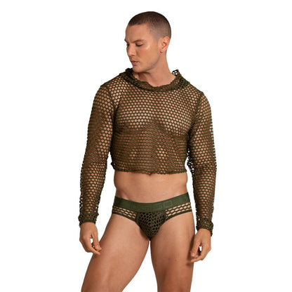 HOLE GREEN HOODY TSHIRT - Gigo Underwear & MensWear