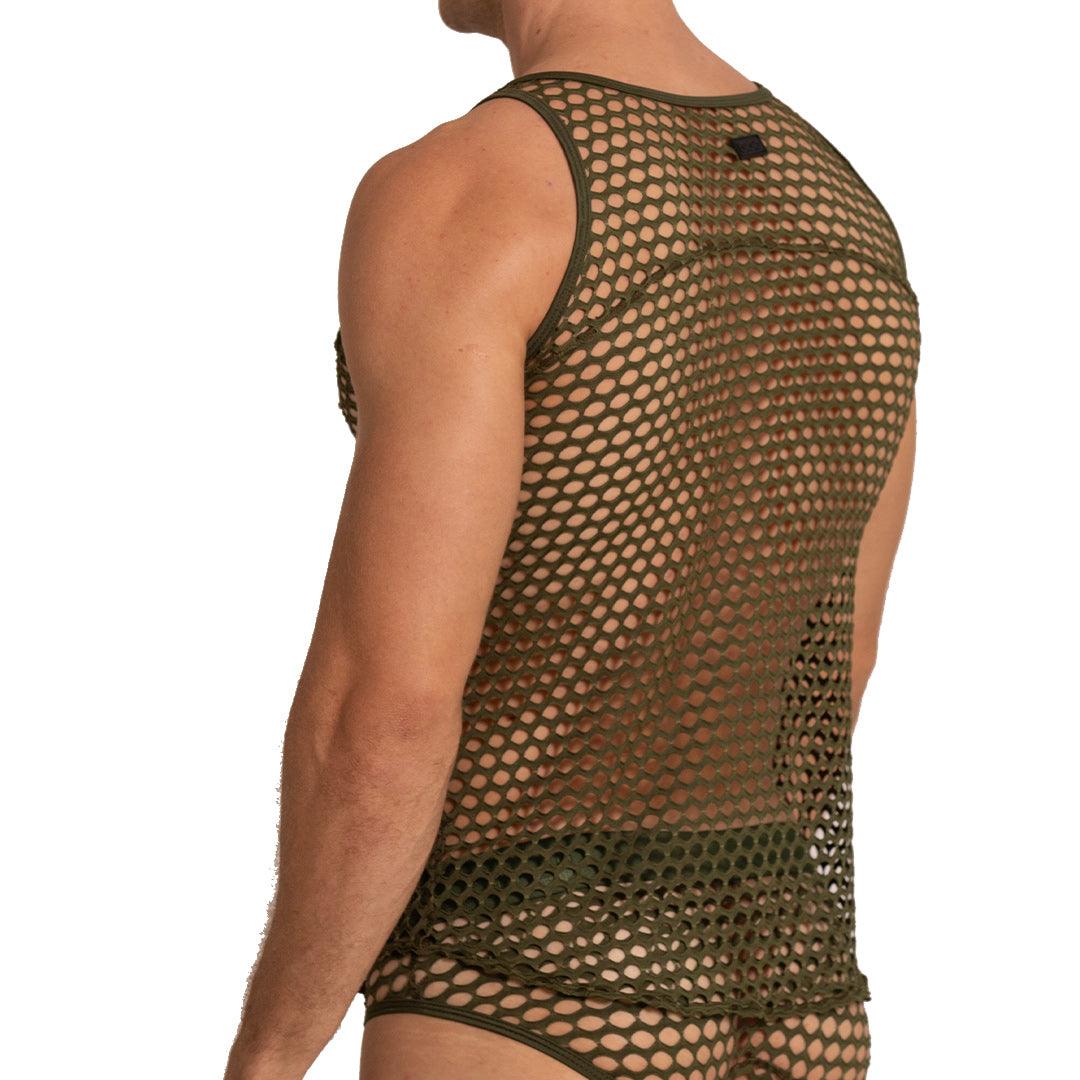 HOLE GREEN TANK - Gigo Underwear & MensWear