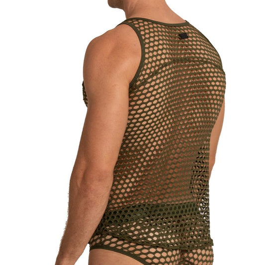 HOLE GREEN TANK - Gigo Underwear & MensWear