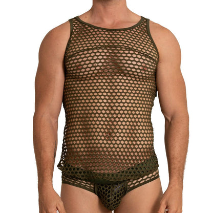 HOLE GREEN TANK - Gigo Underwear & MensWear
