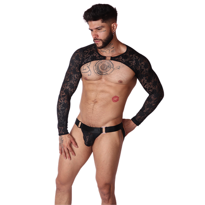 Illusion Black Harness on model by Gigo Underwear