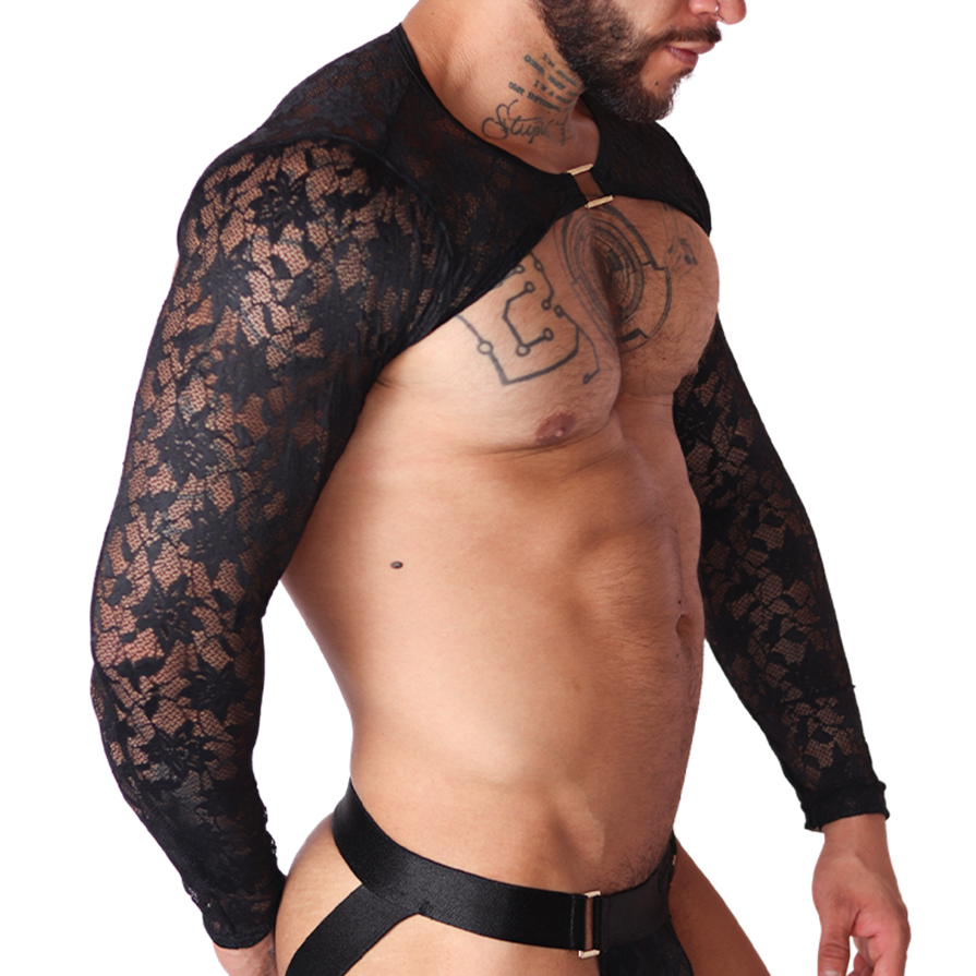 Illusion Black Harness front view by Gigo Underwear