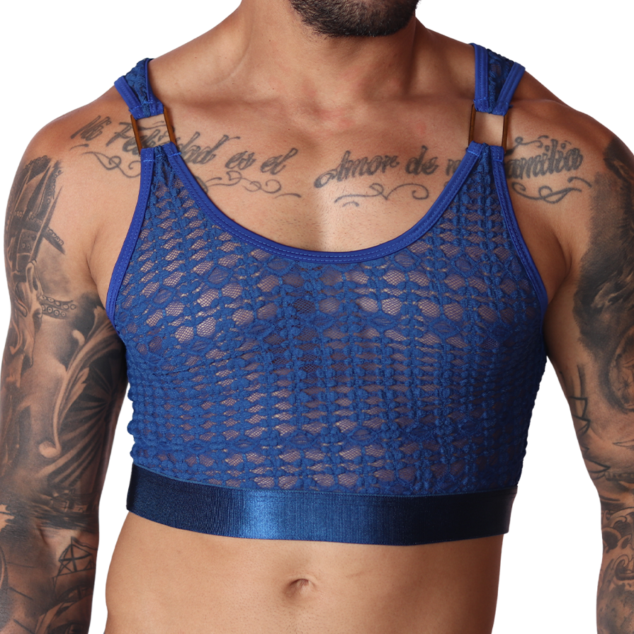 Illusion Blue Crop Top by Gigo Underwear