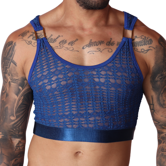 Illusion Blue Crop Top by Gigo Underwear