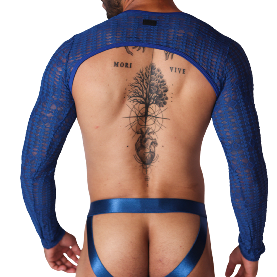 Illusion Blue Harness back view by Gigo Underwear