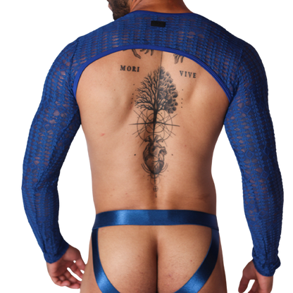 Illusion Blue Harness back view by Gigo Underwear