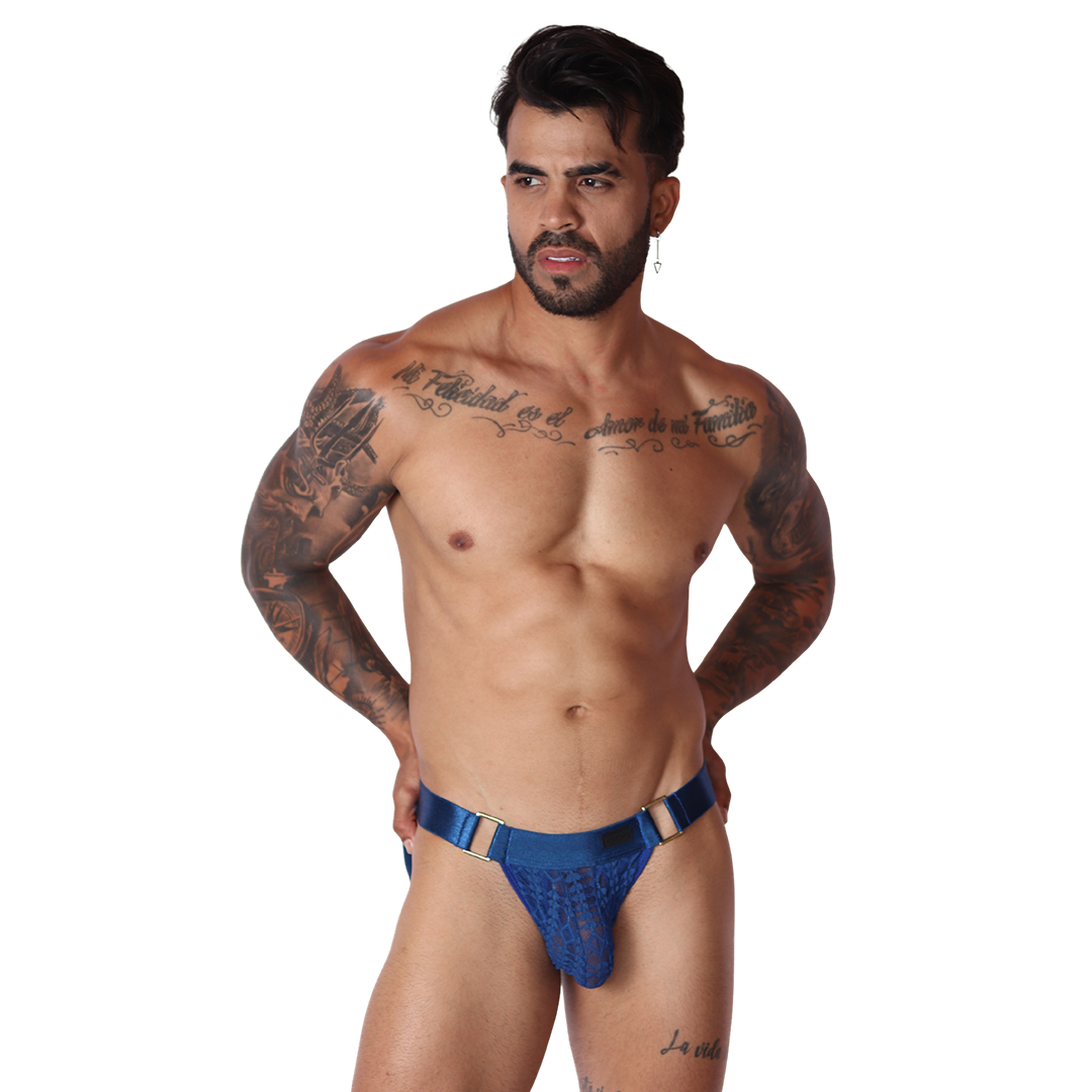 Illusion Blue Jockstrap on model by Gigo Underwear