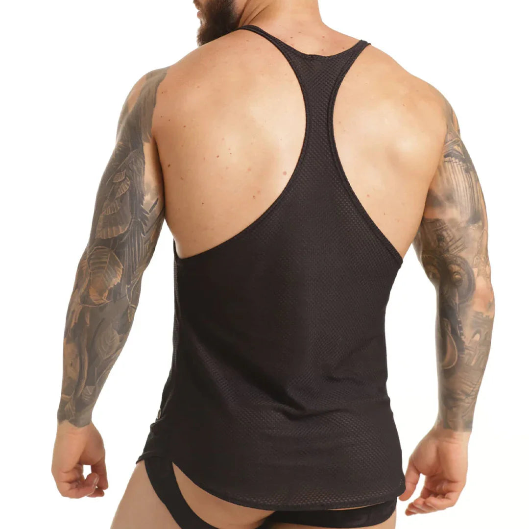 Insuperable Black Tank back view by Gigo Underwear