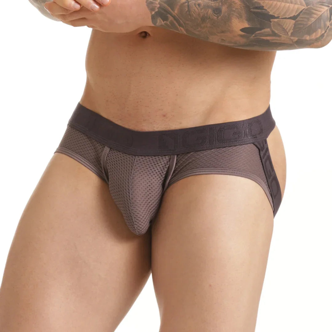 Insuperable Gray Brief Jockstrap back view by Gigo Underwear