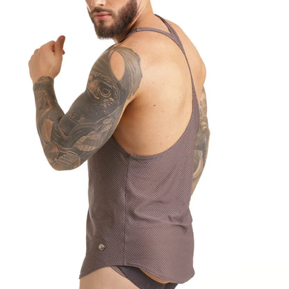 Insuperable Gray Tank back view by Gigo Underwear
