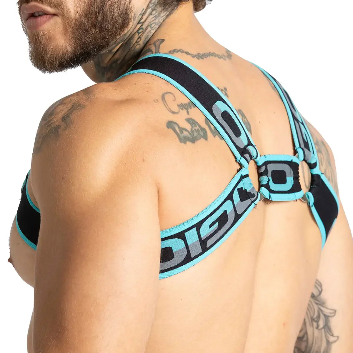 Karma Blue Harness back view by Gigo Underwear
