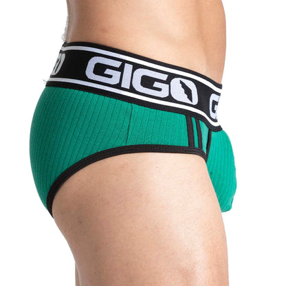Khanal Green Brief on model by Gigo Underwear