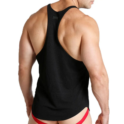 Lemon Black Tank front view by Gigo Underwear