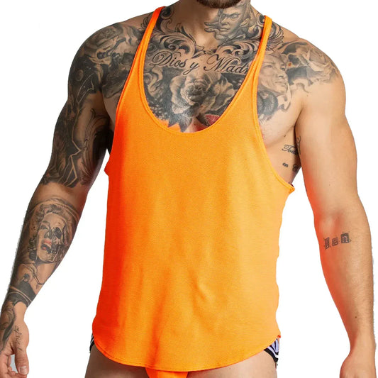 Lemon Orange Tank front view by Gigo Underwear
