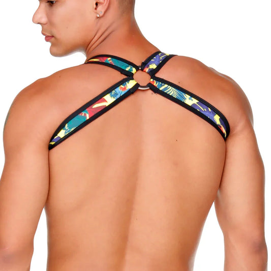 Macaws Yellow Harness front view by Gigo Underwear