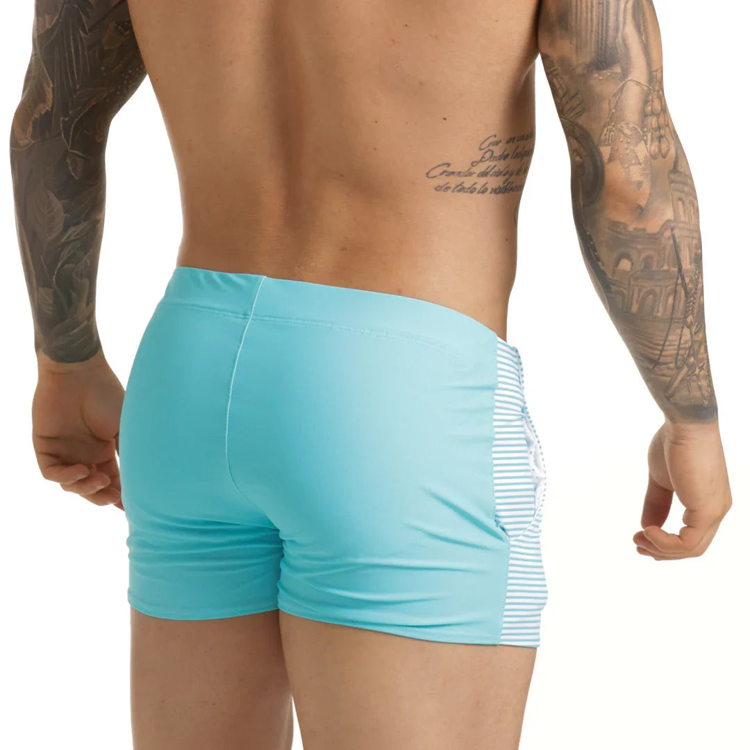 Marine Blue Beachwear back view by Gigo Underwear