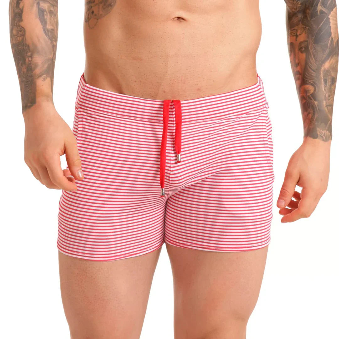 Marine Red Beachwear front view by Gigo Underwear