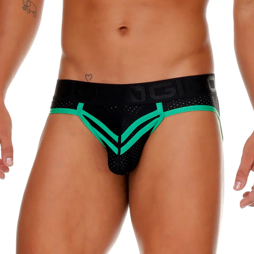 Medieval Green Brief Jockstrap back view by Gigo Underwear