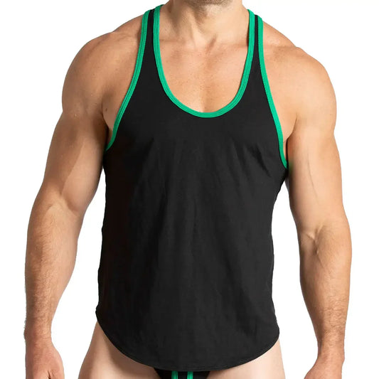 Misty Green Tank front view by Gigo Underwear