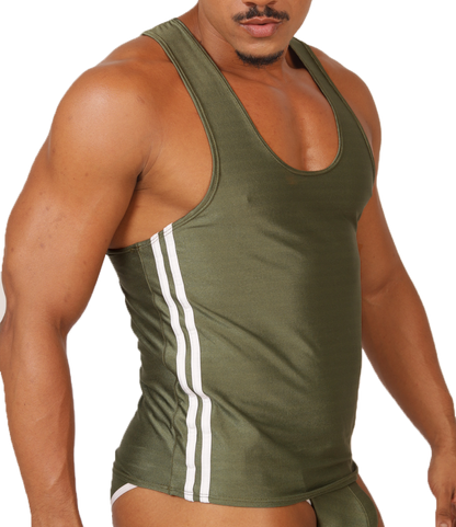 MIX GREEN TANK - Men's Sports Tank Top in Trendy Colors