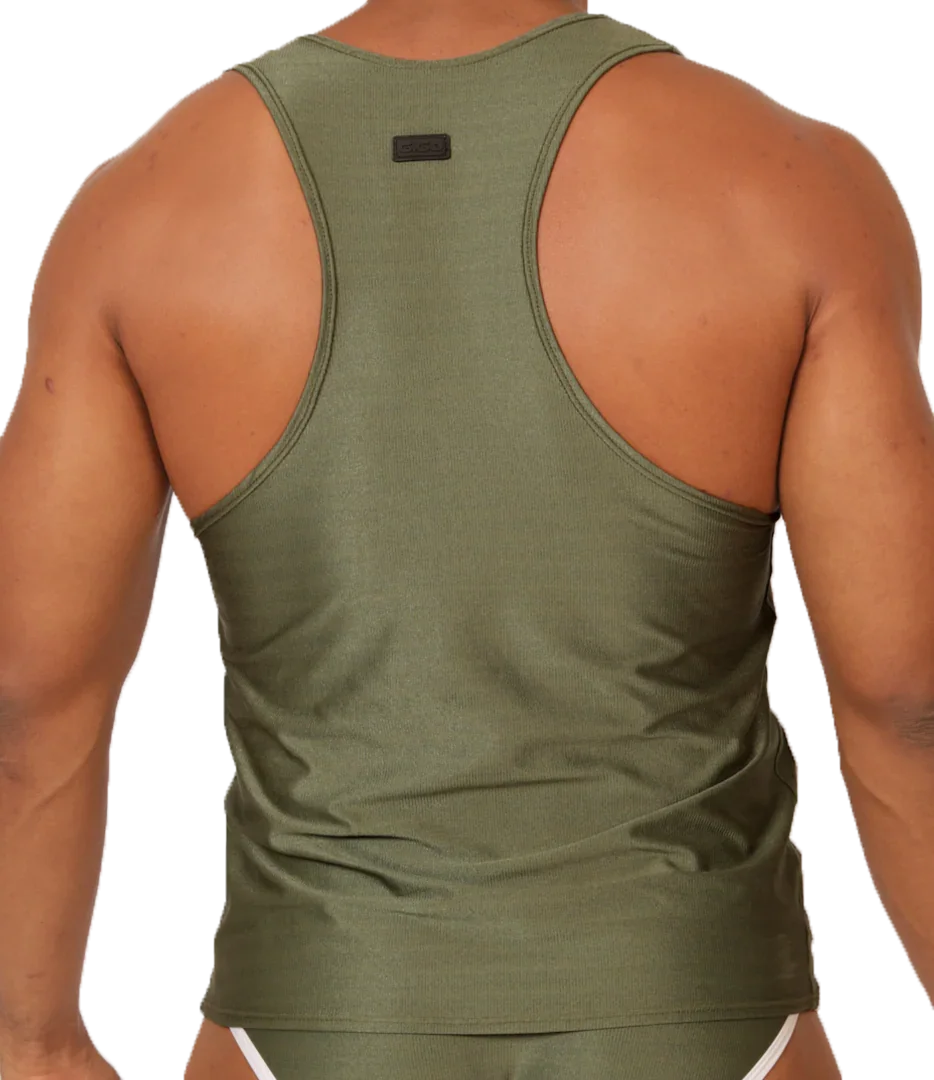 Mix Green Tank back view by Gigo Underwear