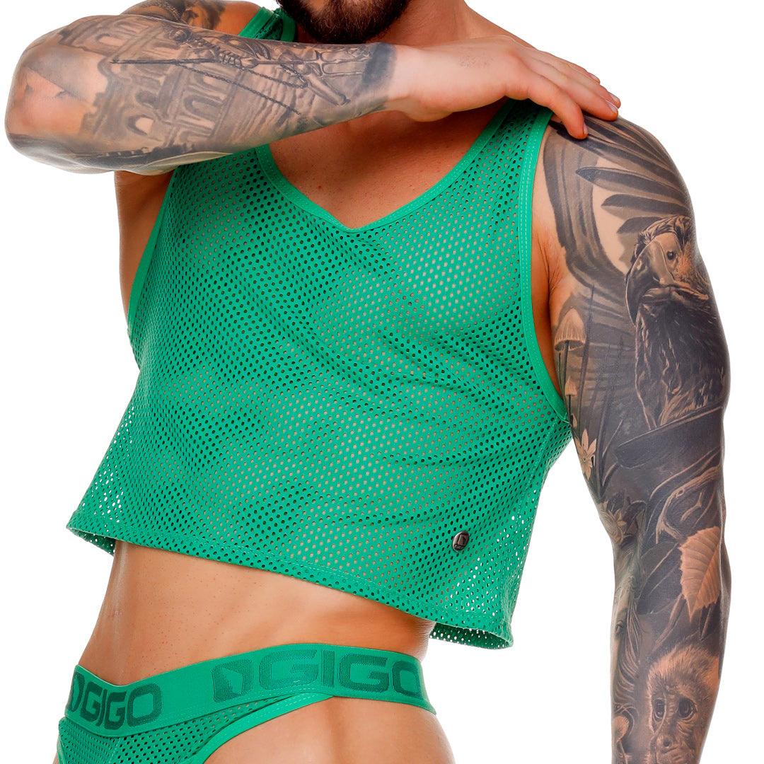 MOROCCO GREEN CROOP TOP - Gigo Underwear & MensWear