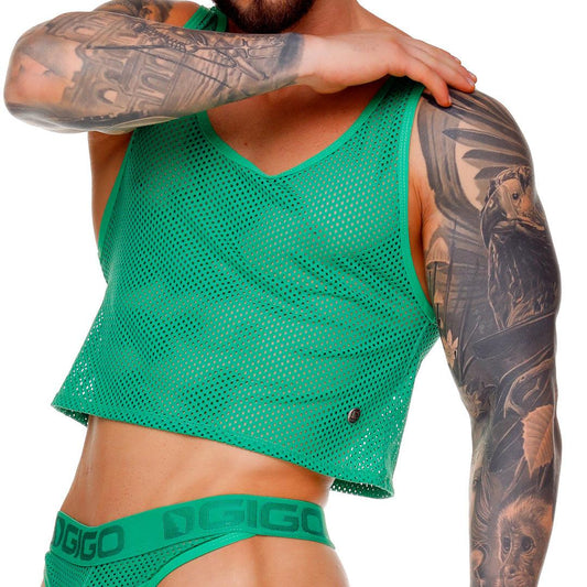 MOROCCO GREEN CROOP TOP - Gigo Underwear & MensWear