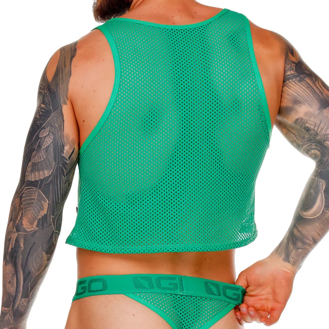 Morocco Green Croop Top back view by Gigo Underwear
