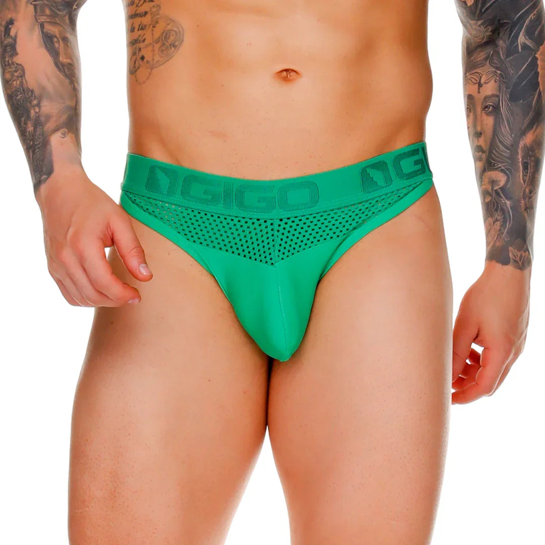 Morocco Green Gstring front view by Gigo Underwear