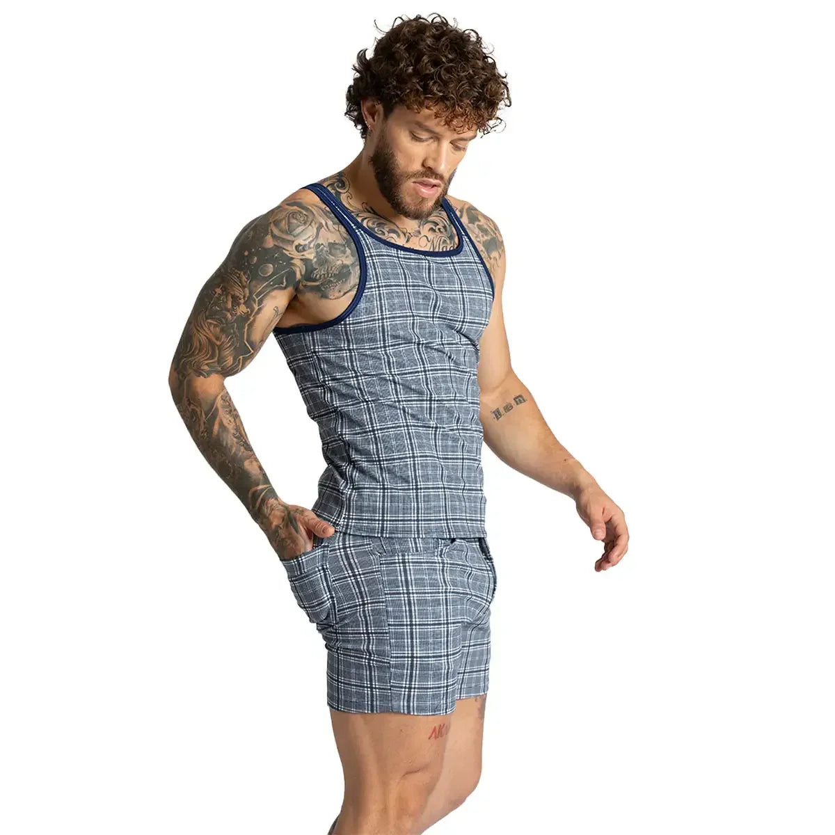 Mountain Square Tank front view by Gigo Underwear