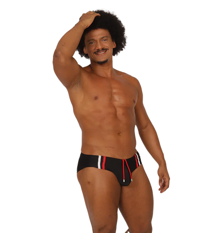 Nice Black Swimbrief on model by Gigo Underwear