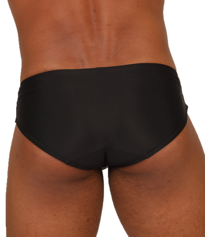 NICE BLACK SWIMBRIEF - Bold Men's Brief with Contrasting Waistband
