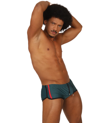 Nice Green Swim Trunk on model by Gigo Underwear
