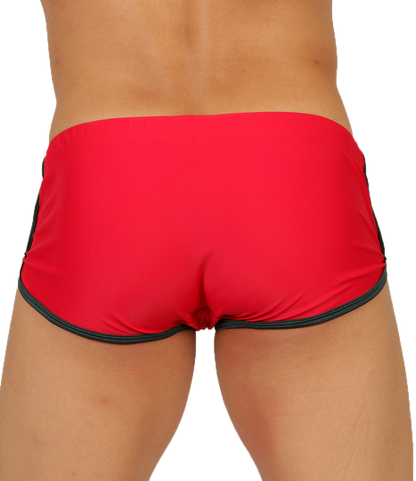 NICE RED SWIM TRUNK - Men's Sport Trunk with Modern Style