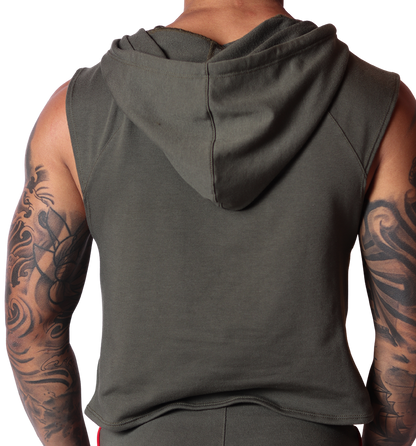 Nafts Green Hoody T Shirt back view by Gigo Underwear