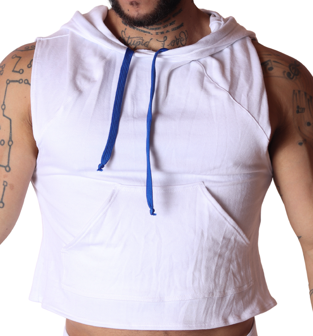 Nafts White Hoody T Shirt by Gigo Underwear