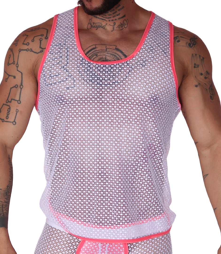 Net Fuchsia Tank by Gigo Underwear