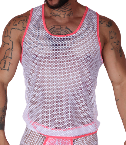 Net Fuchsia Tank by Gigo Underwear