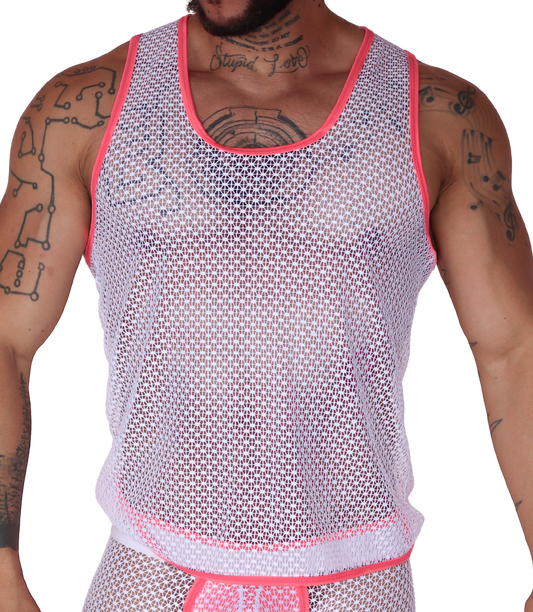 Net Fuchsia Tank by Gigo Underwear