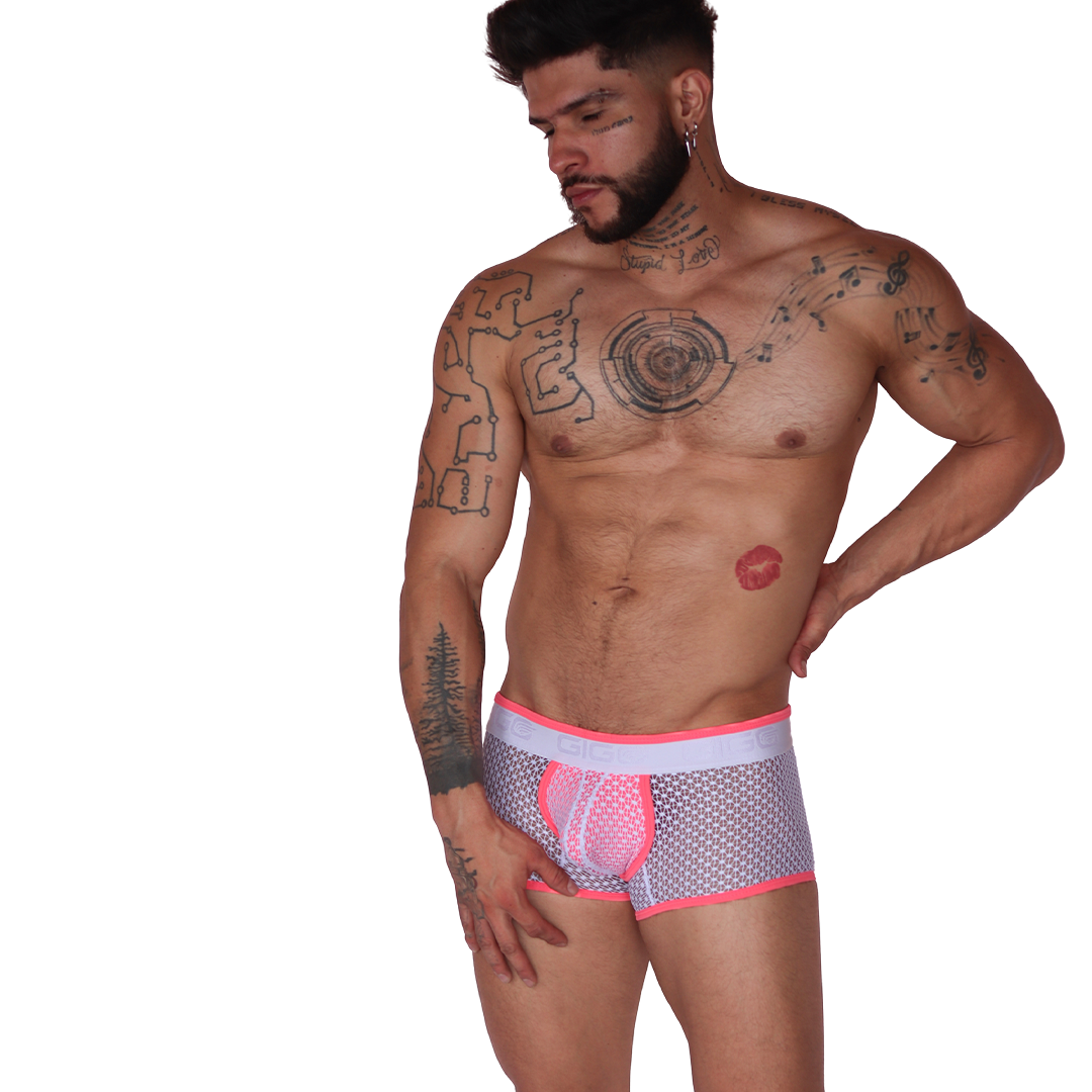 Net Fuchsia Trunk on model by Gigo Underwear