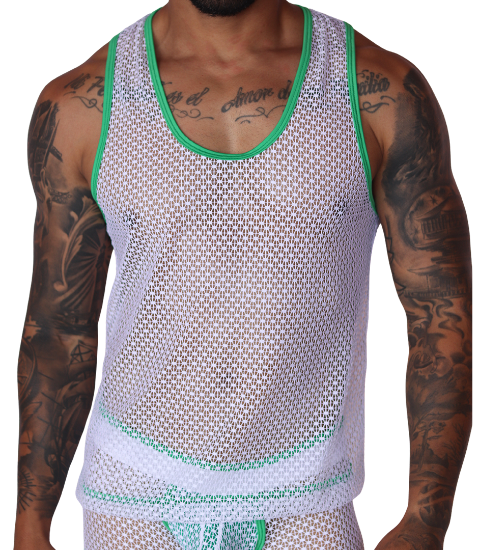 Net Green Tank by Gigo Underwear