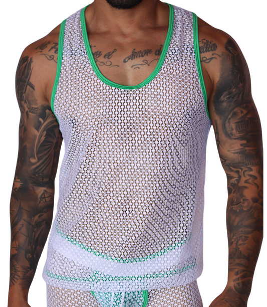 Net Green Tank by Gigo Underwear