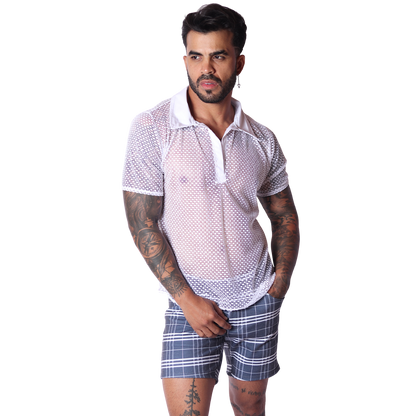 Net White Shirt on model by Gigo Underwear
